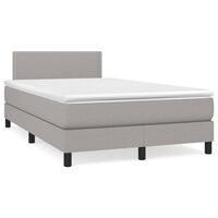 vidaXL Boxspring posteľ s matracom bledosivá 120x200 cm látka