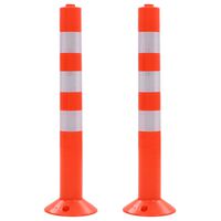 vidaXL Poste de amarração p/ controlo do trânsito 2 pcs plástico 75 cm