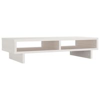 vidaXL Monitor Stand White 60x27x14 cm Solid Wood Pine