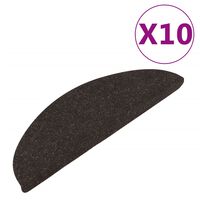 vidaXL Alfombrilla autoadhesiva de escalera 10 uds negro 56x17x3 cm