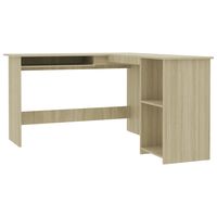 800750 vidaXL L-Shaped Corner Desk Sonoma Oak 120x140x75 cm Chipboard