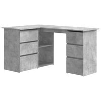 vidaXL Bureau d'angle Gris béton 145x100x76 cm Bois d'ingénierie