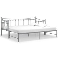 vidaXL Cadre de canapé-lit extensible sans matelas gris métal 90x200cm