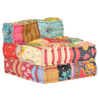 vidaXL Modular Pouffe Patchwork Fabric