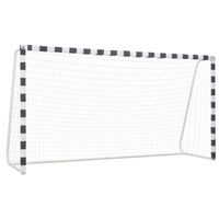 vidaXL Futbolo vartai, juodos ir baltos sp., 300x160x90 cm, metalas