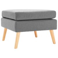 vidaXL Footstool Light Grey Fabric