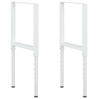 vidaXL Estruturas bancada ajust. 2 pcs 55x(69-95,5)cm metal cinza