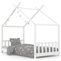 vidaXL Kinderbedframe massief grenenhout wit 70x140 cm