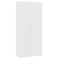 800288 vidaXL Shoe Cabinet White 80x35,5x180 cm Chipboard