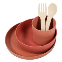 Bo Jungle 5 Piece Baby Tableware Set CPLA Terracotta