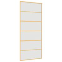 vidaXL Schiebetür Golden 90x205 cm Matt ESG-Glas und Aluminium