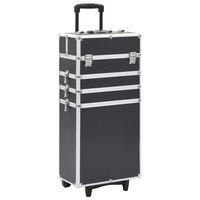 vidaXL Make-up Trolley Aluminium Black