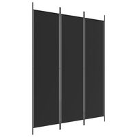 vidaXL Biombo divisor de 3 paneles de tela negro 150x200 cm