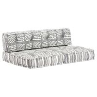 vidaXL Pouffe Grey Stripe Fabric