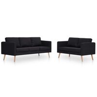 vidaXL 2-dijelni set sofa od tkanine crni