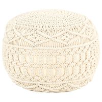 vidaXL Pouf fait à la main en macramé 45x30 cm Coton