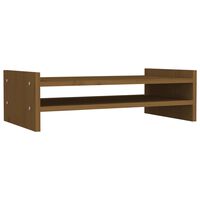 vidaXL Monitor Stand Honey Brown 50x27x15 cm Solid Wood Pine