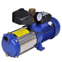 vidaXL Bomba a jato com manómetro 1300 W 5100 L/h azul