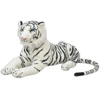 vidaXL Tigre de peluche blanco XXL