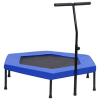 vidaXL Fitnes trampolin z ročajem in varnostno oblogo šestkoten 122 cm