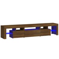 vidaXL TV Cabinet with LED Lights Brown Oak 200x36.5x40 cm