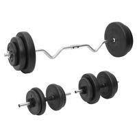 vidaXL Curl Barbell and Dumbbell with Plates 60 kg