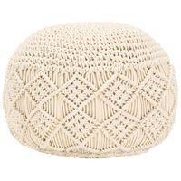 vidaXL Pouf fait à la main en macramé 45 x 30 cm Coton