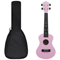 vidaXL Soprano Ukulele Set with Bag for Kids Pink 23"