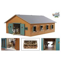 Kids Globe Farm Stables with 7 Boxes 1:24 610595