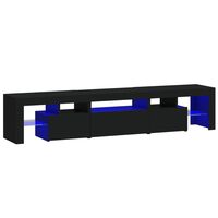 vidaXL Mueble de TV con luces LED Negro 200x36,5x40 cm