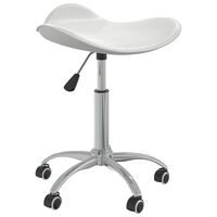 vidaXL Salon Spa Stool White Faux Leather