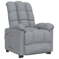 vidaXL Fauteuil de massage Gris clair Tissu