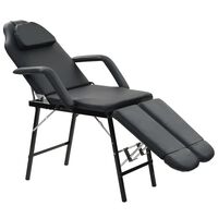 vidaXL Portable Facial Treatment Chair Faux Leather 185x78x76 cm Black