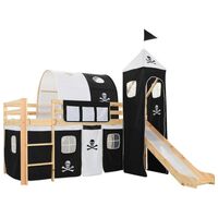 vidaXL Kinderhoogslaper met glijbaan en ladder 97x208 cm grenenhout