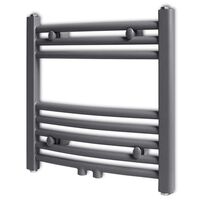 vidaXL Sèche-serviettes eau chaude à rails incurvés gris 480 x 480 mm