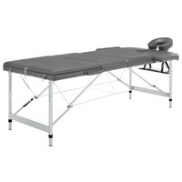 vidaXL Massage Table with 3 Zones Aluminium Frame Anthracite 186x68 cm