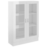 vidaXL Vitrine høyglans hvit 82,5x30,5x115 cm konstruert tre