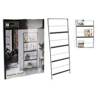 H&S Collection Magazine Holder Metal 150x56.5 cm Black