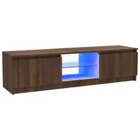 vidaXL TV-bänk med LED-belysning Brun ek 120x30x35,5 cm