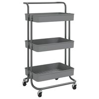 vidaXL 3-Tier Kitchen Trolley Grey 42x35x85 cm Iron and ABS