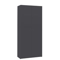 800290 vidaXL Shoe Cabinet Grey 80x35,5x180 cm Chipboard