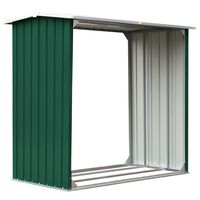 vidaXL Odun Depolama Kulübesi Yeşil 172x91x154 cm Galvanizli Çelik