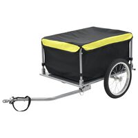 vidaXL Remolque para bicicletas negro y amarillo 65 kg