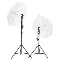 vidaXL Studio Lighting Kit with Tripods & Umbrellas