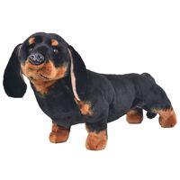 vidaXL Standing Plush Toy Dachshund Dog Black XXL