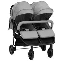 vidaXL Carrito para gemelos de acero gris claro y negro