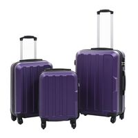 vidaXL Hardcase Trolley Set 3 pcs Purple ABS