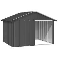 vidaXL Casota para cães 116,5x103x81,5 cm aço galvanizado antracite