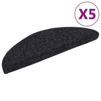 vidaXL Selbstklebende Treppenmatten 5 Stk. Schwarz 56x17x3 cm