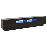 vidaXL Mueble para TV con luces LED negro 200x35x40 cm